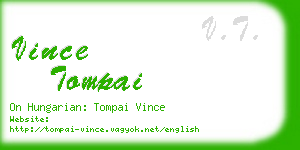 vince tompai business card